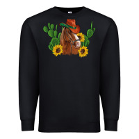 Western Horse Cowboy Hat Cactus Sunflowers Premium Sweatshirt | Teevron