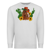 Dove Grey western horse cowboy hat cactus sunflowers Premium Sweatshirt - Artiststas
