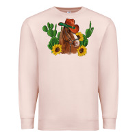 Pale Pink western horse cowboy hat cactus sunflowers Premium Sweatshirt - Artiststas