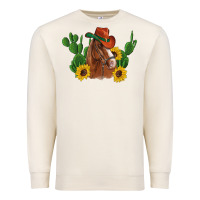 Sandshell western horse cowboy hat cactus sunflowers Premium Sweatshirt - Artiststas