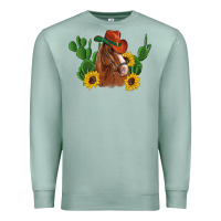 Seafoam western horse cowboy hat cactus sunflowers Premium Sweatshirt - Artiststas