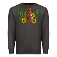 Smoke western horse cowboy hat cactus sunflowers Premium Sweatshirt - Artiststas