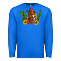True Royal western horse cowboy hat cactus sunflowers Premium Sweatshirt - Artiststas
