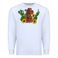 White western horse cowboy hat cactus sunflowers Premium Sweatshirt - Artiststas