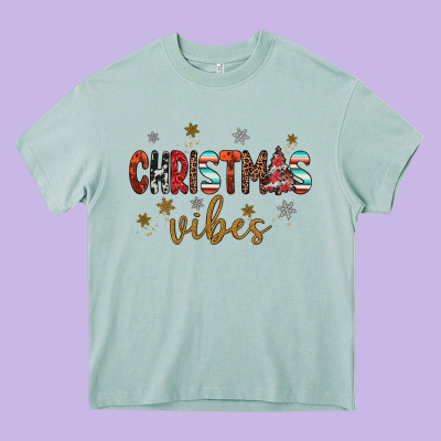 Christmas Vibes Heavy Core Tee Designed By Jahusdesignshop