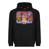 Black easter bunny egg leopard background Heavyweight Hoodie - Artiststas