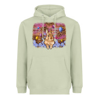 Matcha easter bunny egg leopard background Heavyweight Hoodie - Artiststas