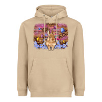 Mushroom easter bunny egg leopard background Heavyweight Hoodie - Artiststas