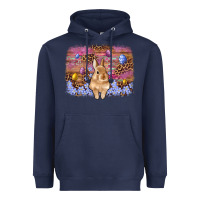 Navy easter bunny egg leopard background Heavyweight Hoodie - Artiststas