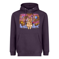 Plum easter bunny egg leopard background Heavyweight Hoodie - Artiststas