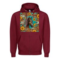 Burgundy western tennessee horse Zipper Hoodie - LillyAllenDesigns