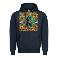 Navy western tennessee horse Zipper Hoodie - LillyAllenDesigns