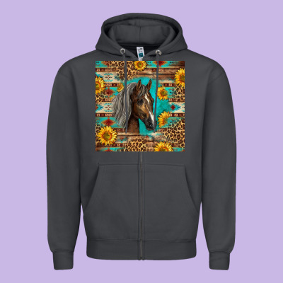 Western Tennessee Horse Zipper Hoodie Designed By Lillyallendesigns