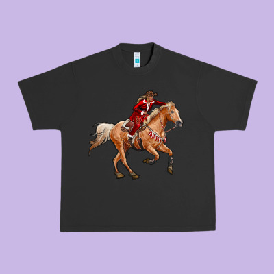 Western Christmas Cowgirl On The Horse Urban Heavy Tee Designed By Ranaportraitstore