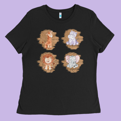 Safari Baby Animal Clipart Ladies Tee Designed By Bettercallsaul