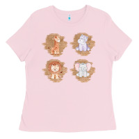 Bubblegum Pink Safari Baby Animal Clipart Ladies Tee - Bettercallsaul