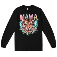 Black Mama tiger lightning bolt Long Sleeve Tee - HowdyJamesFarm