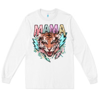 White Mama tiger lightning bolt Long Sleeve Tee - HowdyJamesFarm