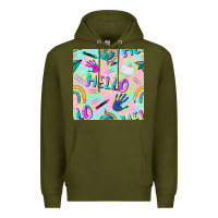 Army Green hello kindergarten seamless pattern Premium Hoodie - BundleAndBundleShop