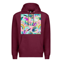 Burgundy hello kindergarten seamless pattern Premium Hoodie - BundleAndBundleShop