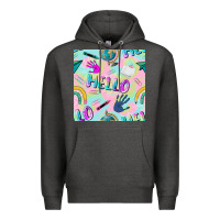 Charcoal Heather hello kindergarten seamless pattern Premium Hoodie - BundleAndBundleShop