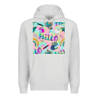 Dove Grey hello kindergarten seamless pattern Premium Hoodie - BundleAndBundleShop