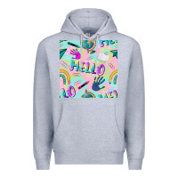 Heather Grey hello kindergarten seamless pattern Premium Hoodie - BundleAndBundleShop