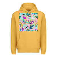 Mustard hello kindergarten seamless pattern Premium Hoodie - BundleAndBundleShop