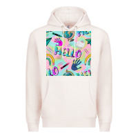 Pale Pink hello kindergarten seamless pattern Premium Hoodie - BundleAndBundleShop