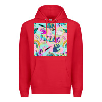 Red hello kindergarten seamless pattern Premium Hoodie - BundleAndBundleShop