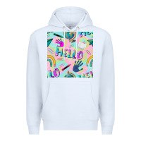 White hello kindergarten seamless pattern Premium Hoodie - BundleAndBundleShop