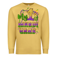 Antique Gold my first mardi gras glitter fleur de lis Premium Sweatshirt - Artiststas