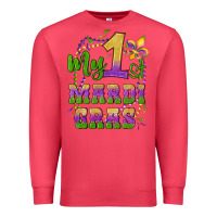 Cardinal my first mardi gras glitter fleur de lis Premium Sweatshirt - Artiststas
