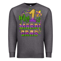 Charcoal Heather my first mardi gras glitter fleur de lis Premium Sweatshirt - Artiststas