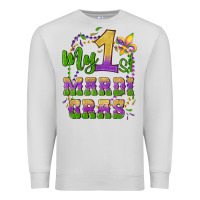 Dove Grey my first mardi gras glitter fleur de lis Premium Sweatshirt - Artiststas