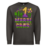 Smoke my first mardi gras glitter fleur de lis Premium Sweatshirt - Artiststas