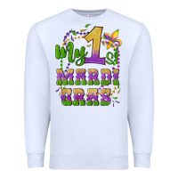 White my first mardi gras glitter fleur de lis Premium Sweatshirt - Artiststas