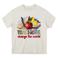 Cream teachers change the world Heavy Core Tee - Artiststas