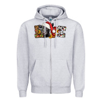 Heather Grey love christmas black angus Zipper Hoodie - LillyAllenDesigns