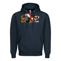 Navy love christmas black angus Zipper Hoodie - LillyAllenDesigns