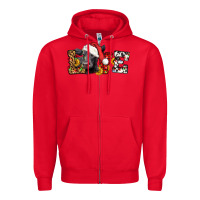 Red love christmas black angus Zipper Hoodie - LillyAllenDesigns