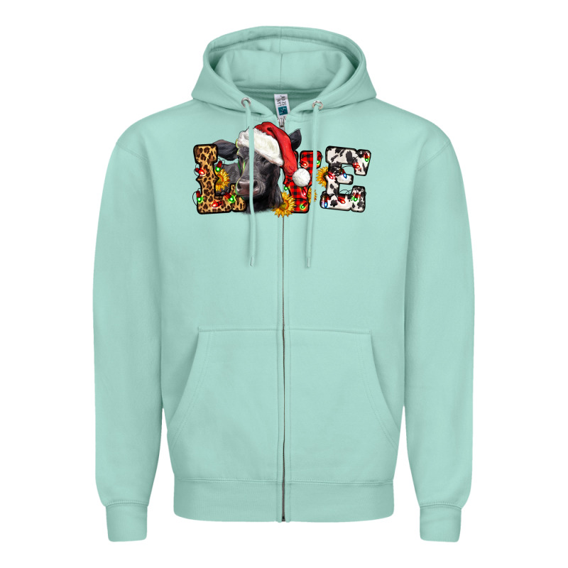 Love Christmas Black Angus Zipper Hoodie by LillyAllenDesigns | Teevron