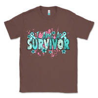 Chestnut I am a survivor teal ribbon Ovarian Cancer Classic Tee - NancyCooperArtShop