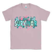 Lilac I am a survivor teal ribbon Ovarian Cancer Classic Tee - NancyCooperArtShop