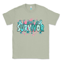 Matcha I am a survivor teal ribbon Ovarian Cancer Classic Tee - NancyCooperArtShop