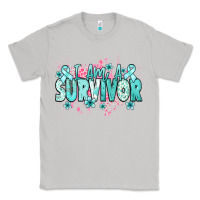 Moon Dust I am a survivor teal ribbon Ovarian Cancer Classic Tee - NancyCooperArtShop