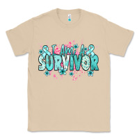 Mushroom I am a survivor teal ribbon Ovarian Cancer Classic Tee - NancyCooperArtShop