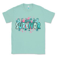 Seafoam I am a survivor teal ribbon Ovarian Cancer Classic Tee - NancyCooperArtShop