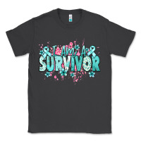 Smoke I am a survivor teal ribbon Ovarian Cancer Classic Tee - NancyCooperArtShop