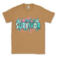 Toasted Coconut I am a survivor teal ribbon Ovarian Cancer Classic Tee - NancyCooperArtShop